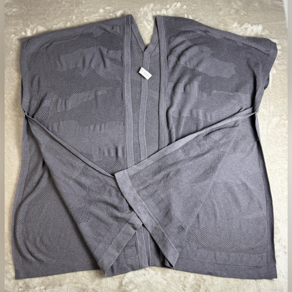 Lululemon Womens Wrap Duster Find Your Light Gray Moonwalk Cotton Silk OSFA Yoga - Picture 8 of 14